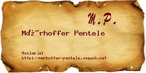 Márhoffer Pentele névjegykártya